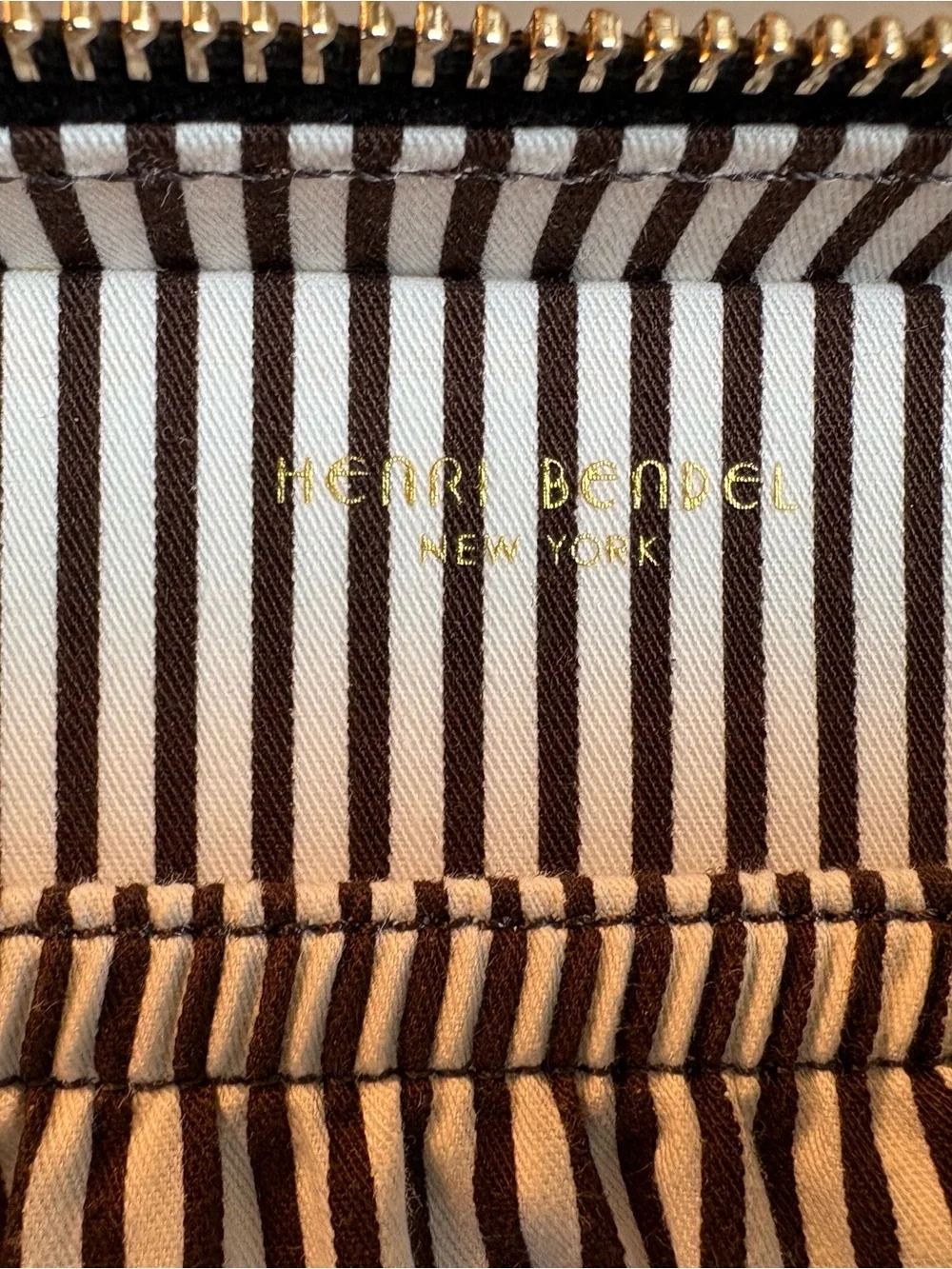 henri bendel Black and White Graphic Zip Cosmetic Pouch